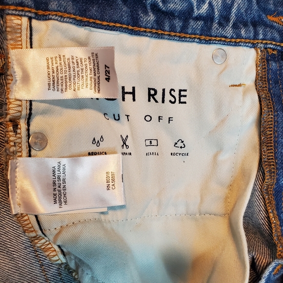 LUCKY BRAND 'SO LUCKY' Womens High Rise Cut Off Jean Shorts - Picture 6 of 7